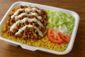 Halal Cart Style Chicken and Rice with White Sauce